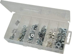 Value Collection - 400 Piece, No. 2, 1/4" Screw, Steel SAE Flat Washer Assortment - Includes 1/4 to 10" Screw & Plastic Case - Apex Tool & Supply