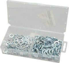 Value Collection - 235 Piece, 3/16 to 1/2" Screw, Steel Lock Washer Assortment - Includes 3/16 to 1/2" Screw & Plastic Case - Apex Tool & Supply