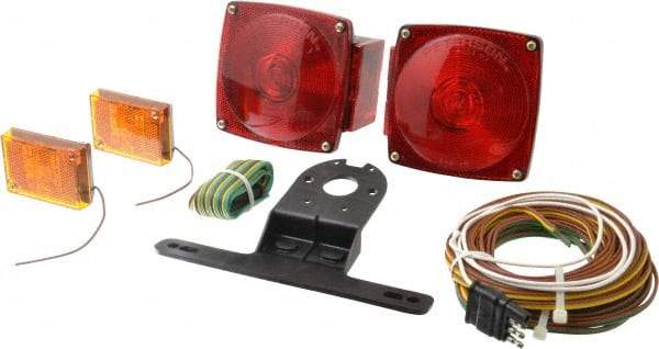 Peterson - 4-1/2" Long x 4-1/2" Wide Red Towing Lights - 12 Volt, Plastic - Apex Tool & Supply