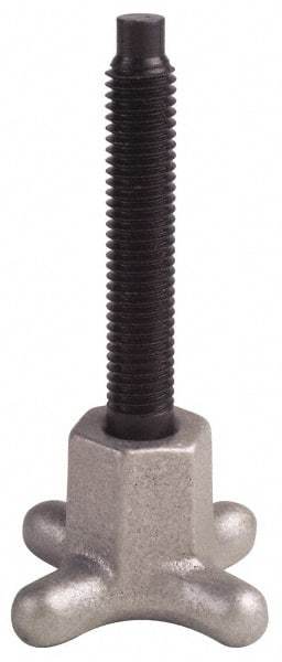 Gibraltar - 1/2-13 Lobed Shoulder Dog Point Tip Grade 12L14 Steel Thumb Screw - 4-1/2" OAL, 2-1/2" Head Diam x 1-1/2" Head Height, Black Oxide Finish - Apex Tool & Supply