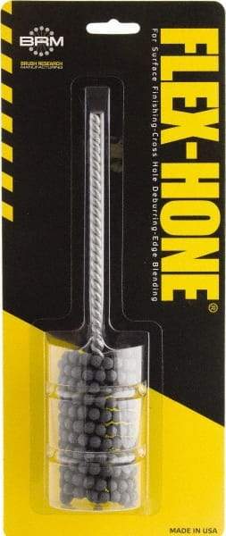 Brush Research Mfg. - 15/16" to 1-3/8" Bore Diam, 180 Grit, Zirconia Alumina Flexible Hone - Fine, 8" OAL - Apex Tool & Supply