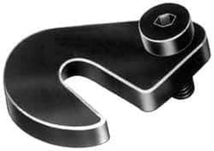 Made in USA - 25/32" Slot ID, 1-3/4" Slot to Bolt Hole Length, 1/2" Thick, Case Hardened Steel Swing C Washer - 5/8" Bolt Hole to Small End Radius, 1-1/4" Slot to Large End Radius, 1/2" Bolt Hole ID, 3/8" Shoulder Bolt, Black Oxide Finish - Apex Tool & Supply