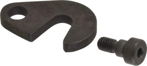 Made in USA - 13/32" Slot ID, 1" Slot to Bolt Hole Length, 1/4" Thick, Case Hardened Steel Swing C Washer - 3/8" Bolt Hole to Small End Radius, 3/4" Slot to Large End Radius, 3/8" Bolt Hole ID, 5/16" Shoulder Bolt, Black Oxide Finish - Apex Tool & Supply