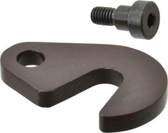Made in USA - 21/32" Slot ID, 1-1/2" Slot to Bolt Hole Length, 3/8" Thick, Case Hardened Steel Swing C Washer - 9/16" Bolt Hole to Small End Radius, 1-1/8" Slot to Large End Radius, 1/2" Bolt Hole ID, 3/8" Shoulder Bolt, Black Oxide Finish - Apex Tool & Supply