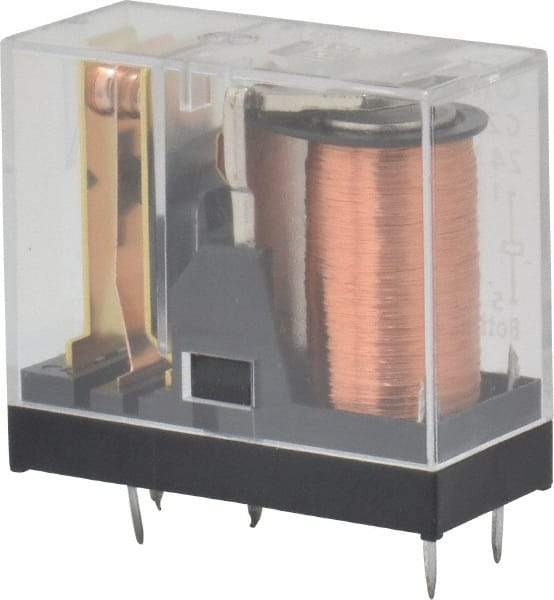 Omron - Rectangle Electromechanical PCB General Purpose Relay - 10 Amp at 250 VAC, SPDT, 24 VDC, 29mm Wide x 25.5mm High x 13mm Deep - Apex Tool & Supply