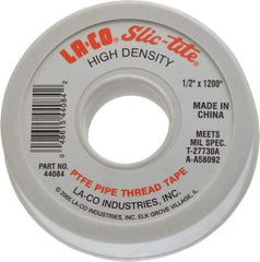 LA-CO - 1/2" Wide x 1,200" Long General Purpose Pipe Repair Tape - 3 mil Thick, -450 to 550°F, White - Apex Tool & Supply