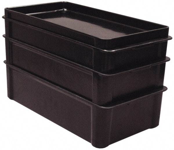 MFG Tray - 300 Lb Load Capacity Black Fiberglass Tote Container - Stacking, 23.4" Long x 12" Wide x 6" High - Apex Tool & Supply
