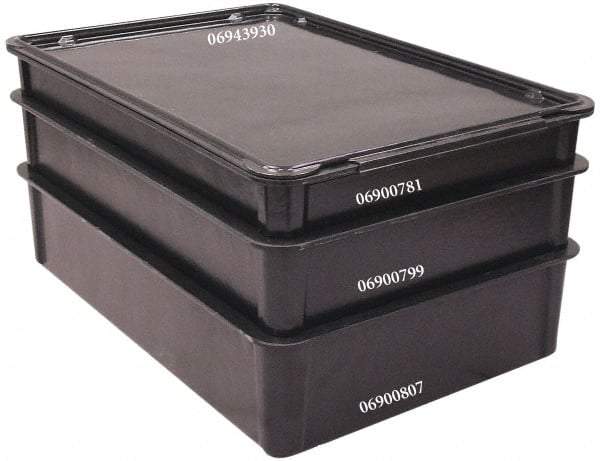 MFG Tray - 400 Lb Load Capacity Black Fiberglass Tote Container - Stacking, 25.8" Long x 17.8" Wide x 4-1/2" High - Apex Tool & Supply