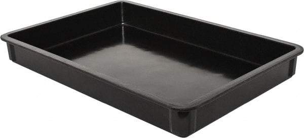 MFG Tray - 400 Lb Load Capacity Black Fiberglass Tote Container - Stacking, 25.8" Long x 17.8" Wide x 3" High - Apex Tool & Supply