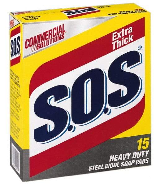SOS - Steel Wool Scouring Soap Pad - Heavy-Duty, Blue/Gray - Apex Tool & Supply