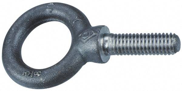 Gibraltar - 8,800 Lb Capacity, Alloy Steel, 7/8 Thread, Fixed Lifting Eye Bolt - Fully Threaded, 2-1/4" Shank, 2-1/4" Thread Length, Shoulder - Apex Tool & Supply