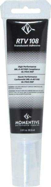 Momentive Performance Materials - 2.8 oz Tube Clear RTV Silicone Joint Sealant - 400°F Max Operating Temp, 20 min Tack Free Dry Time, 24 hr Full Cure Time, Series RTV100 - Apex Tool & Supply