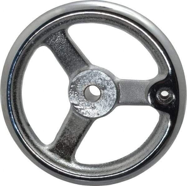Gibraltar - 6", 3 Spoke Offset Handwheel - 1-3/8" Hub, Cast Iron, Chrome Plated Finish - Apex Tool & Supply