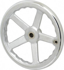Gibraltar - 10", 5 Spoke Offset Handwheel - 0.622" Bore Diam, 1-7/8" Hub, Cast Iron, Chrome Plated Finish - Apex Tool & Supply