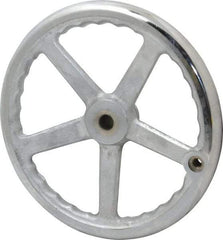 Gibraltar - 12", 5 Spoke Offset Handwheel - 0.622" Bore Diam, 2-5/32" Hub, Cast Iron, Chrome Plated Finish - Apex Tool & Supply