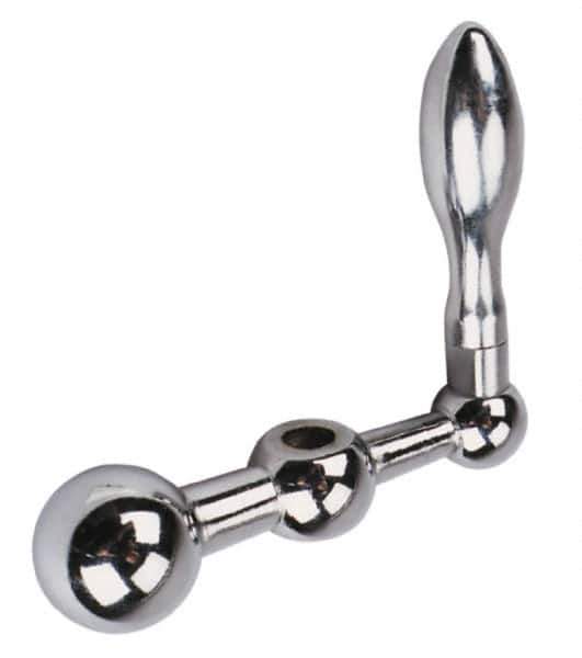 Gibraltar - 11/16" Hub Diam x 11/16" Hub Height Revolving Crank Handle - 3/8" Reamed Bore, 1-1/4" Knob Diam, 3-1/2" High, 4" Center to Center, Steel - Apex Tool & Supply