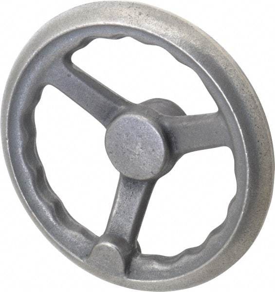 Gibraltar - 8", 3 Spoke Offset Handwheel - 2.44" Hub, Cast Iron, Plain Finish - Apex Tool & Supply