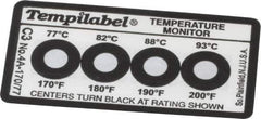 Tempil - 77/82/88/93°C Temp Indicating Label - 4 Ratings - Apex Tool & Supply
