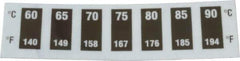 Tempil - 60°C Temp Indicating Label - 7 Ratings - Apex Tool & Supply