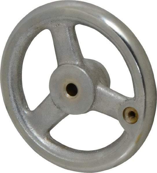 Gibraltar - 5", 3 Spoke Straight Handwheel - 1.4" Hub, Cast Iron, Chrome Plated Finish - Apex Tool & Supply