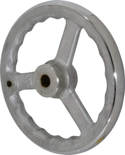 Gibraltar - 8", 3 Spoke Straight Handwheel - 1.8" Hub, Cast Iron, Chrome Plated Finish - Apex Tool & Supply