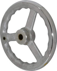 Gibraltar - 8", 3 Spoke Straight Handwheel - 1.8" Hub, Cast Iron, Chrome Plated Finish - Apex Tool & Supply