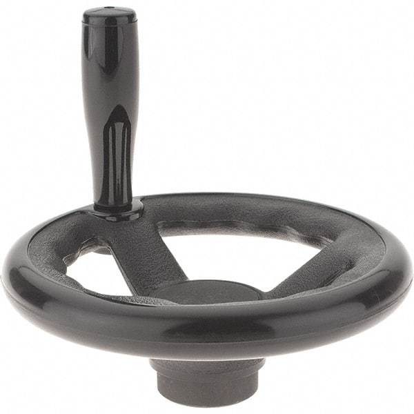 Value Collection - 5", 3 Spoke Offset Handwheel with Revolving Handle - Plastic, Plain Finish - Apex Tool & Supply