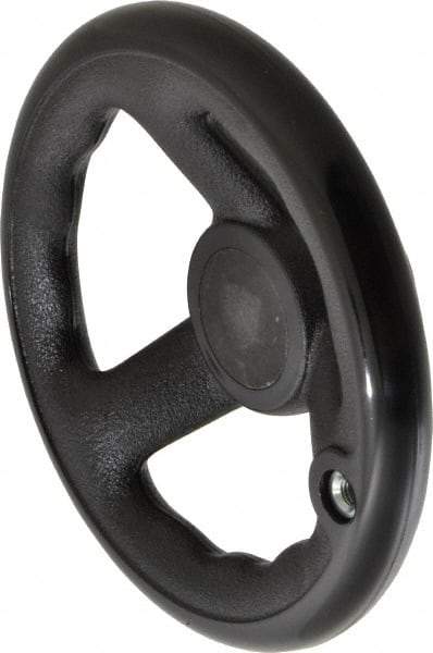 Value Collection - 5-1/2", 3 Spoke Offset Handwheel with Revolving Handle - Plastic, Plain Finish - Apex Tool & Supply