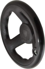 Value Collection - 5-1/2", 3 Spoke Offset Handwheel with Revolving Handle - Plastic, Plain Finish - Apex Tool & Supply