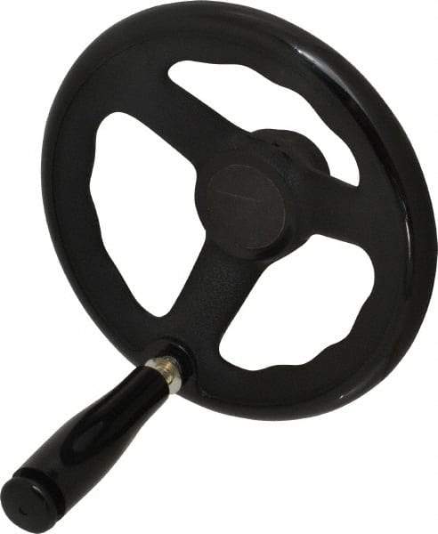 Value Collection - 6-1/4", 3 Spoke Offset Handwheel with Revolving Handle - Plastic, Plain Finish - Apex Tool & Supply