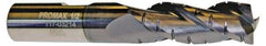 ProMax - 5/8" Diam, 1-1/4" LOC, 3 Flute Solid Carbide Roughing & Finishing Corner Radius End Mill - AlTiN Finish, 3-1/2" OAL, 5/8" Shank Diam, Weldon Shank, 35° Helix, Centercutting, Regular Length - Apex Tool & Supply