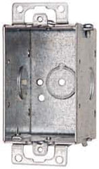 Cooper Crouse-Hinds - 1 Gang, (5) 1/2" Knockouts, Steel Rectangle Switch Box - 3" Overall Height x 2" Overall Width x 2-1/2" Overall Depth - Apex Tool & Supply