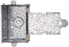 Cooper Crouse-Hinds - 1 Gang, (7) 1/2" Knockouts, Steel Rectangle Switch Box - 3" Overall Height x 2" Overall Width x 2-1/2" Overall Depth - Apex Tool & Supply