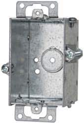 Cooper Crouse-Hinds - 1 Gang, (3) 1/2" Knockouts, Steel Rectangle Switch Box - 3" Overall Height x 2" Overall Width x 2-1/2" Overall Depth - Apex Tool & Supply
