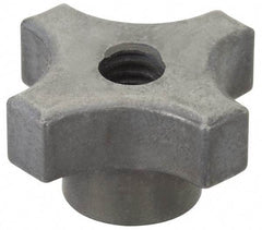 Made in USA - 1-1/8" Diam, 1/4-20 Thread, 5/8" High, Cast Steel, Cadmium Plated, Quick Acting Hand Knob - 9/16" Hub Diam, 17/64" Quick Release Distance, 5/16" Hub Height, 5/16" Head Height - Apex Tool & Supply