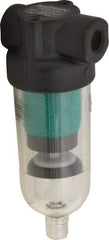 Norgren - 1/8" Port Coalescing Filter - Polycarbonate Bowl, Automatic Drain, 150 Max psi, 0.01 Micron Rating, 1.63" Wide x 4-1/4" High - Apex Tool & Supply