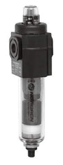 Norgren - 3/8" Port Coalescing Filter - Polycarbonate Bowl, Automatic Drain, 150 Max psi, 0.01 Micron Rating, 1.98" Wide x 7-1/2" High - Apex Tool & Supply