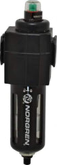 Norgren - 3/8" Port Coalescing Filter - Polycarbonate Bowl, Automatic Drain, 150 Max psi, 0.01 Micron Rating, 2.68" Wide x 8.16" High - Apex Tool & Supply