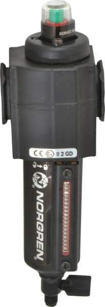 Norgren - 1/2" Port Coalescing Filter - Aluminum Bowl, Manual Drain, 250 Max psi, 0.01 Micron Rating, 2.68" Wide x 8.16" High - Apex Tool & Supply