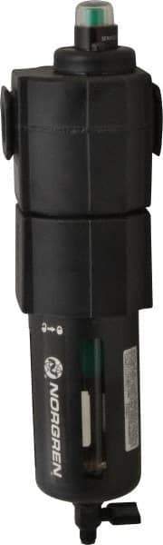 Norgren - 1/2" Port Coalescing Filter - Polycarbonate Bowl, Manual Drain, 150 Max psi, 0.01 Micron Rating, 3.15" Wide x 11.4" High - Apex Tool & Supply