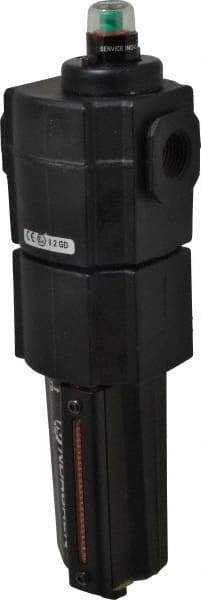 Norgren - 1/2" Port Coalescing Filter - Aluminum Bowl, Automatic Drain, 250 Max psi, 0.01 Micron Rating, 3.15" Wide x 11.4" High - Apex Tool & Supply
