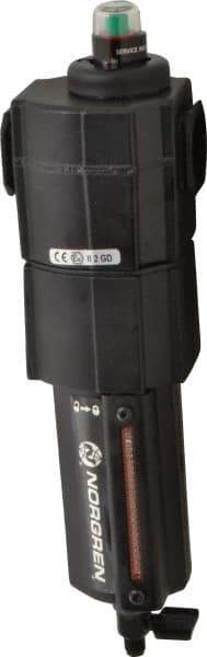 Norgren - 3/4" Port Coalescing Filter - Aluminum Bowl, Manual Drain, 250 Max psi, 0.01 Micron Rating, 3.15" Wide x 11.4" High - Apex Tool & Supply