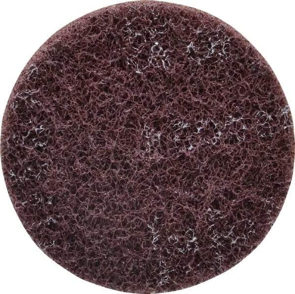 3M - 4" Medium Grade Aluminum Oxide Deburring Disc - 1/4" Center Hole, Arbor Connection, Maroon, 6,000 Max RPM - Apex Tool & Supply