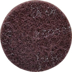 3M - 4" Medium Grade Aluminum Oxide Deburring Disc - 1/4" Center Hole, Arbor Connection, Maroon, 6,000 Max RPM - Apex Tool & Supply