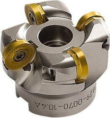 Seco - 2-1/2" Cut Diam, 0.394" Max Depth, 3/4" Arbor Hole, 4 Inserts, RP.. 2006 Insert Style, Indexable Copy Face Mill - 5,800 Max RPM, 2" High, Through Coolant - Apex Tool & Supply