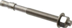 Red Head - 1/2" Diam, 1/2" Drill, 5-1/2" OAL, Wedge Expansion Concrete Anchor - 316 Stainless Steel, Hex Nut Head, Hex Drive, 3" Thread Length - Apex Tool & Supply