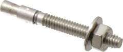 Red Head - 1/4" Diam, 1/4" Drill, 2-1/4" OAL, Wedge Expansion Concrete Anchor - 316 Stainless Steel, Hex Nut Head, Hex Drive, 1-1/4" Thread Length - Apex Tool & Supply