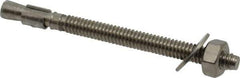 Red Head - 1/4" Diam, 1/4" Drill, 3-1/4" OAL, Wedge Expansion Concrete Anchor - 316 Stainless Steel, Hex Nut Head, Hex Drive, 2-1/4" Thread Length - Apex Tool & Supply