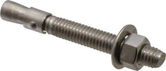 Red Head - 3/8" Diam, 3/8" Drill, 3" OAL, Wedge Expansion Concrete Anchor - 316 Stainless Steel, Hex Nut Head, Hex Drive, 1-3/4" Thread Length - Apex Tool & Supply