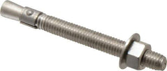 Red Head - 3/8" Diam, 3/8" Drill, 3-3/4" OAL, Wedge Expansion Concrete Anchor - 316 Stainless Steel, Hex Nut Head, Hex Drive, 2-1/2" Thread Length - Apex Tool & Supply